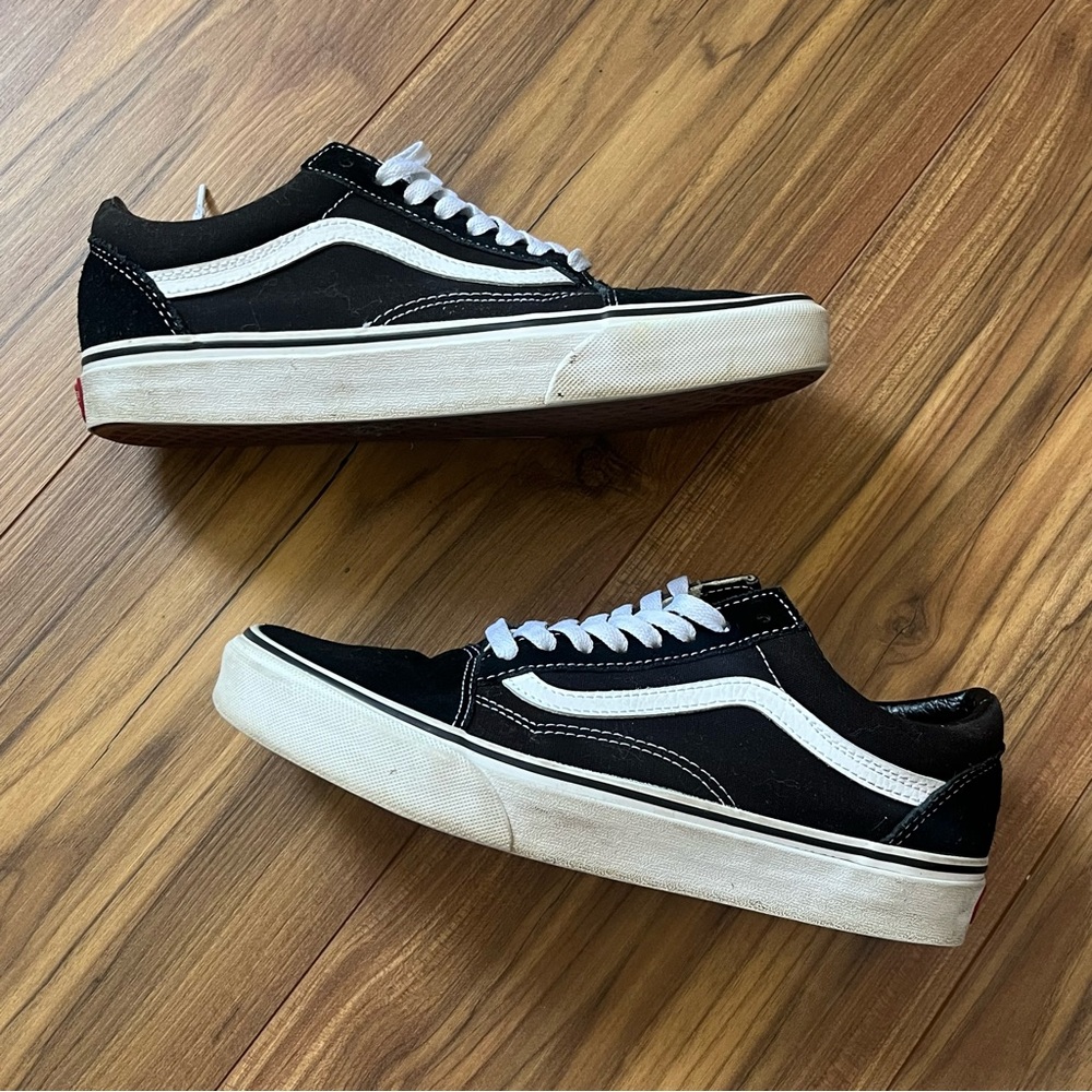 Vans Black and White Old Skools Women's Sneakers - Picture 4 of 5